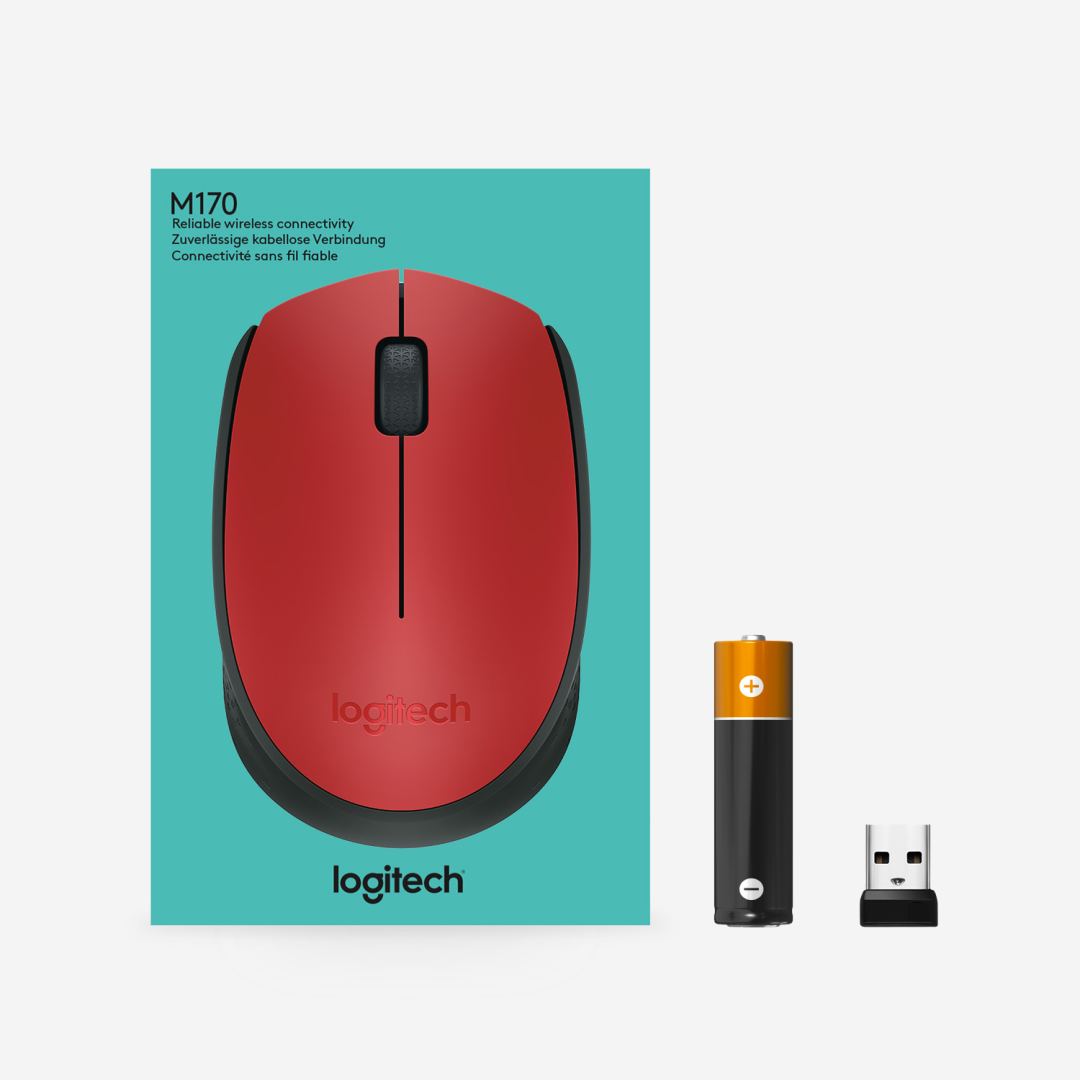 Мышь беспроводная Logitech M171 Red (красная, оптическая, 1000dpi, 2.4 GHz