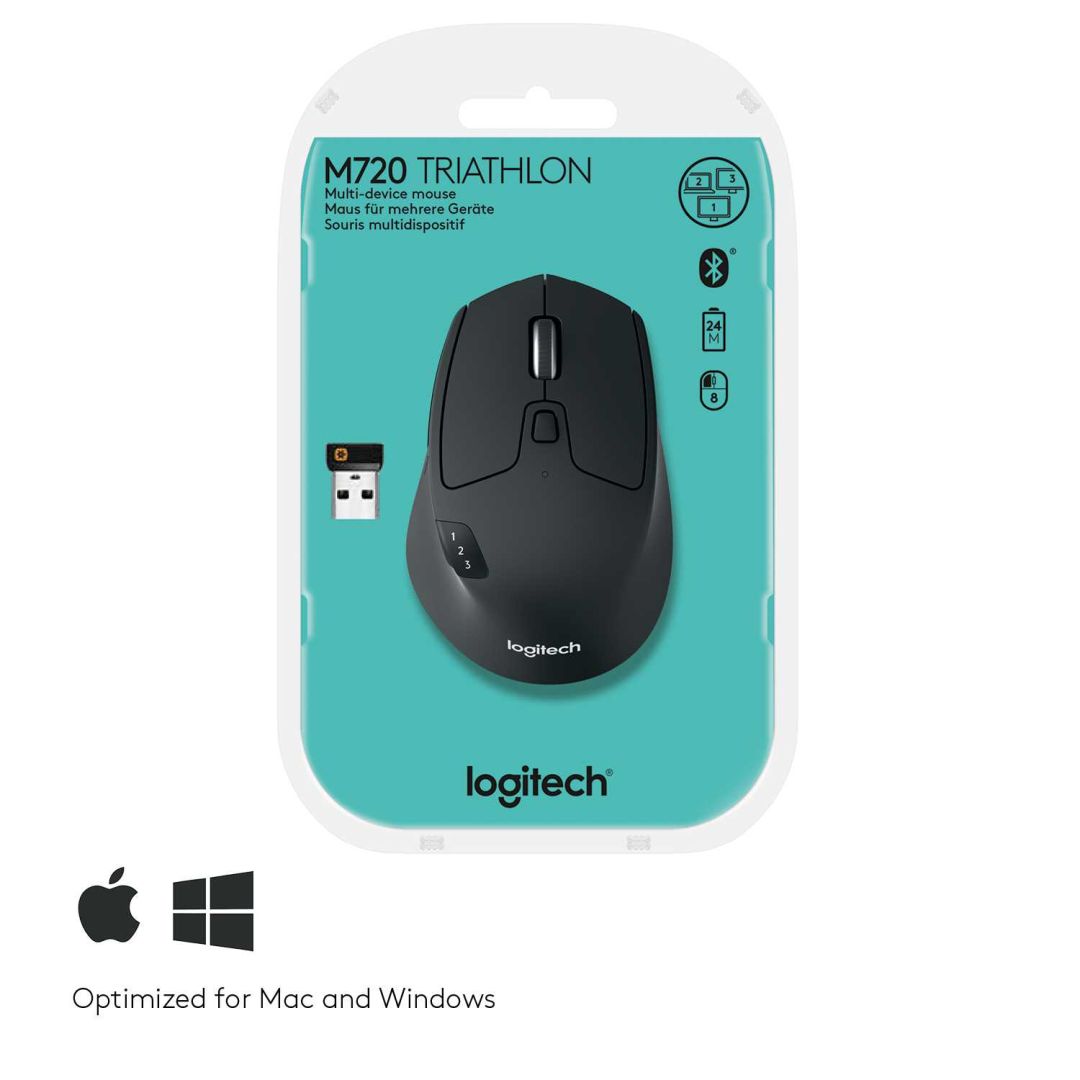 Мышь беспроводная Logitech M720 Triathlon (1000dpi, Bluetooth, 2.4 GHz