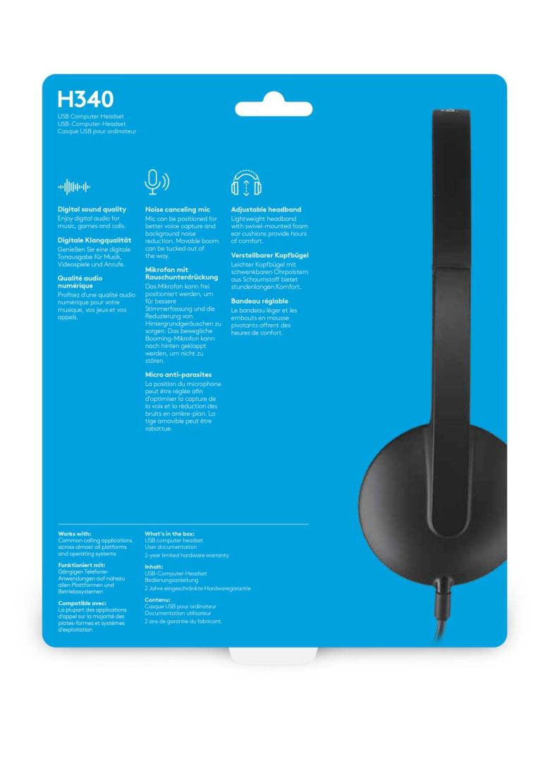 Гарнитура Logitech H340 (USB, кабель 1.8м) (M/N: A-00044)