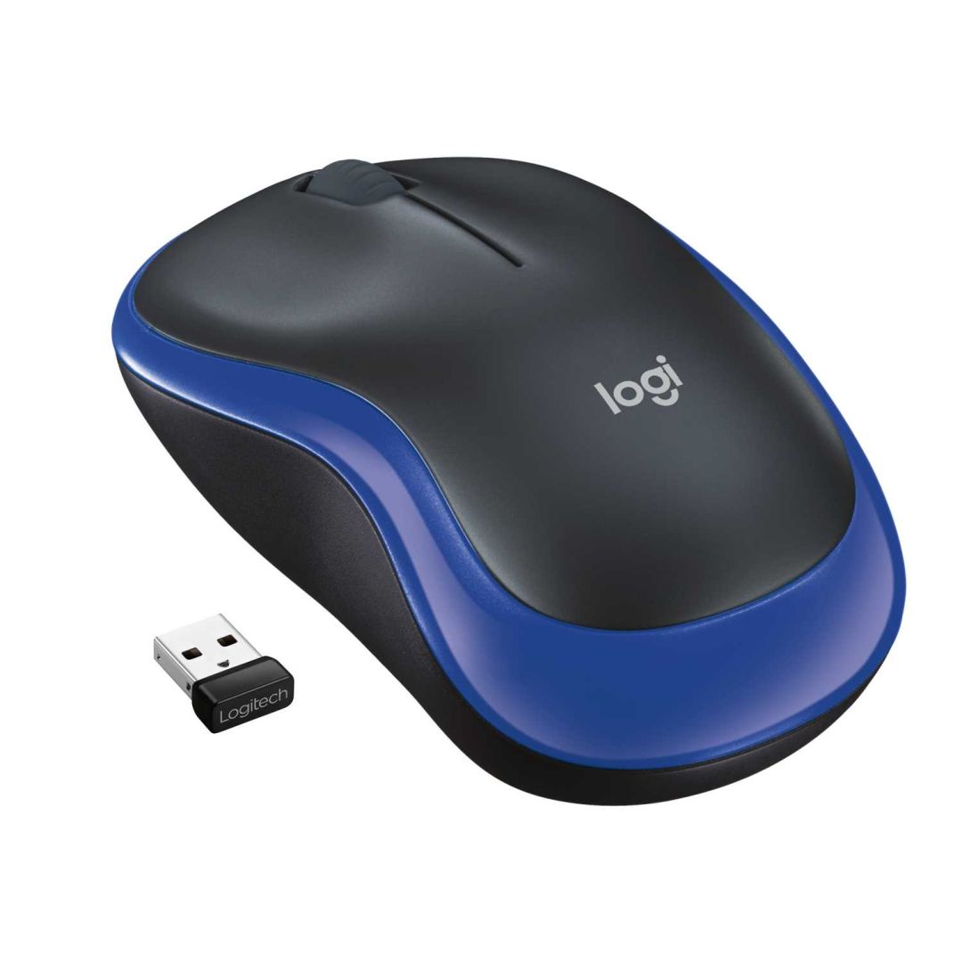 Мышь беспроводная Logitech M185 Blue (синяя, оптическая, 1000dpi, 2.4 GHz