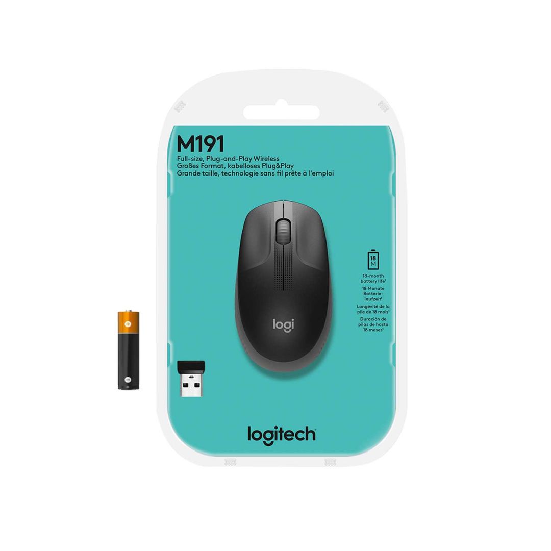 Мышь беспроводная полноразмерная Logitech M190 Mid Grey (M/N: MR0087 / CU0019)