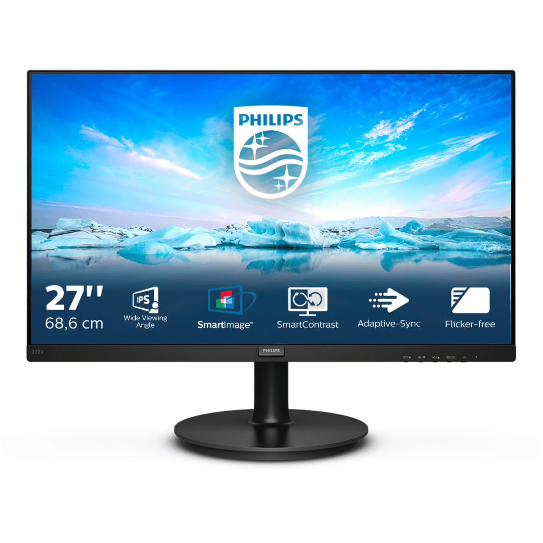 272V8A/01 Монитор LCD 27'' 16:9 1920х1080(FHD) IPS, nonGLARE, 250cd/m2, H178°/V178°, 1000:1, 16.7M Color, 4ms, VGA, DP,HDMI, Tilt, Audio out, 2Y, Black