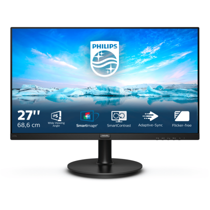 272V8A/01 Монитор LCD 27'' 16:9 1920х1080(FHD) IPS, nonGLARE, 250cd/m2, H178°/V178°, 1000:1, 16.7M Color, 4ms, VGA, DP,HDMI, Tilt, Audio out, 2Y, Black