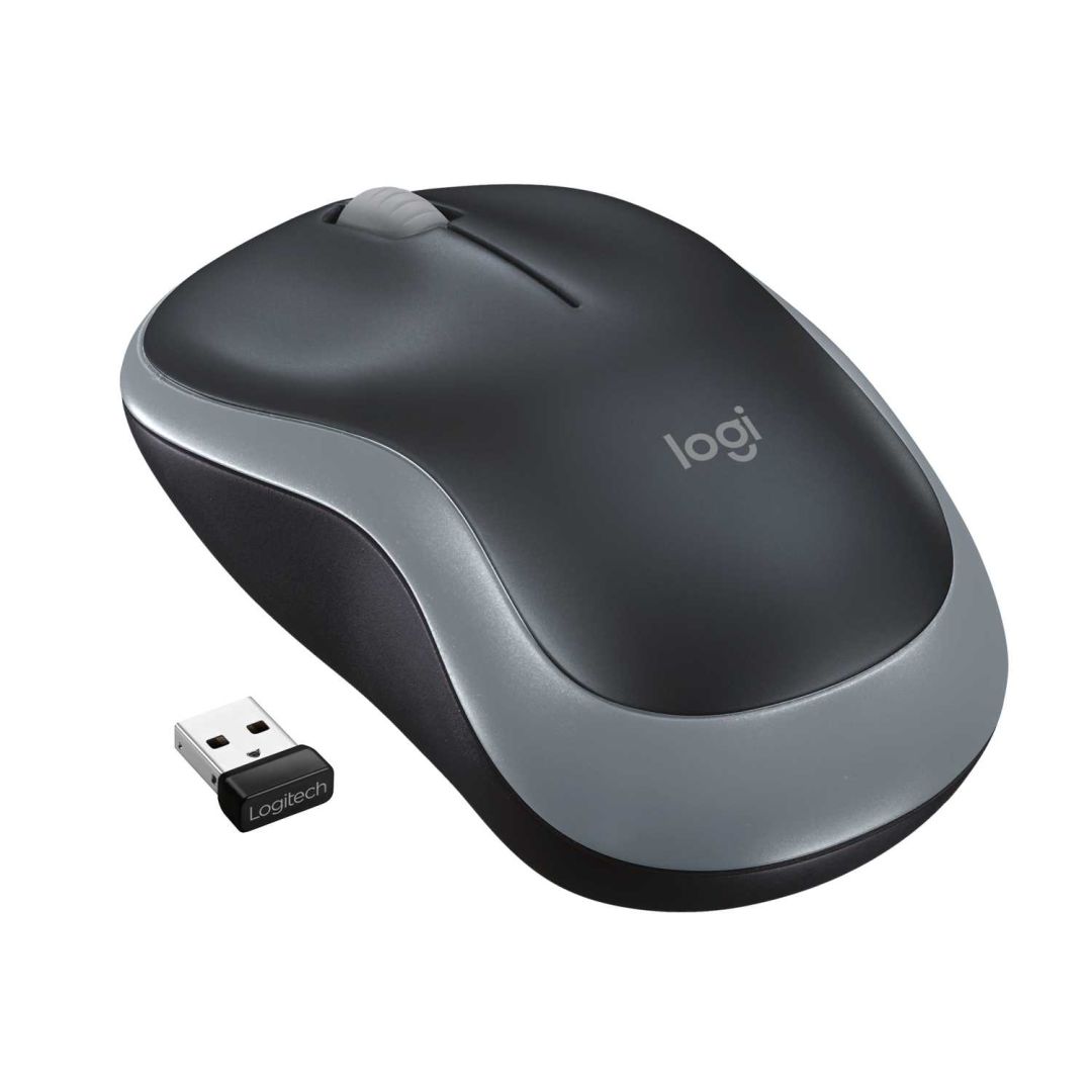 Мышь беспроводная Logitech M185 Swift Grey (серая, оптическая, 1000dpi, 2.4 GHz