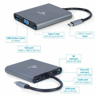 Комбо-адаптер интерфейсов USB-C 6-в-1 Комбо-адаптер интерфейсов USB-C 6-в-1