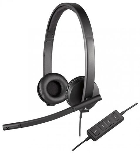 Гарнитура Logitech H570e Stereo (USB, элементы управления на кабеле, кабель 2.1м) (M