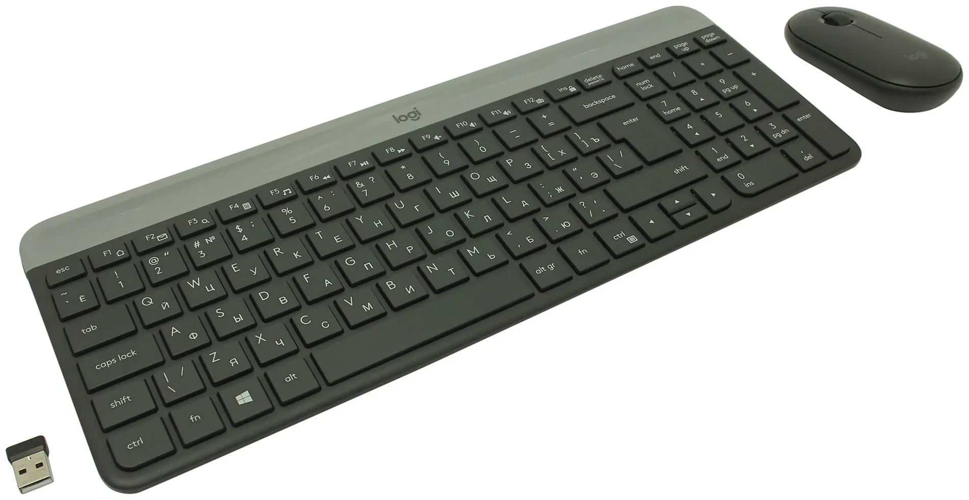 Комплект беспроводной Logitech Slim Wireless Keyboard and Mouse Combo MK470-GRAPHITE - RUS - 2.4GHZ - N